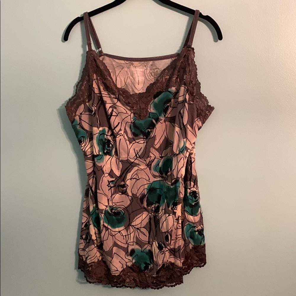Lane Bryant 26/28 Floral Lace Trim Camisole